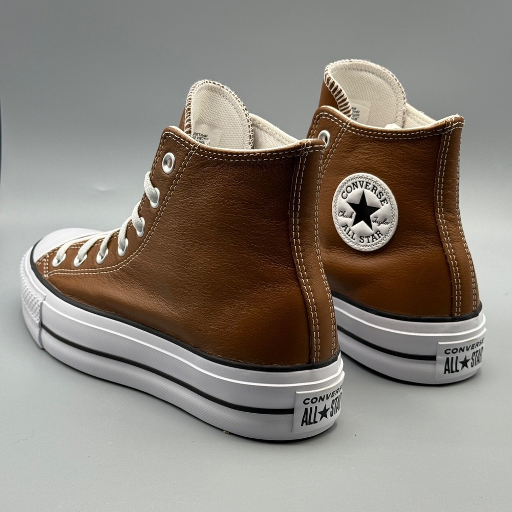 Converse Women's 5.5 Platform Sneakers Leather Brown CTAS Lift Hi A14907C - Picture 10 of 11